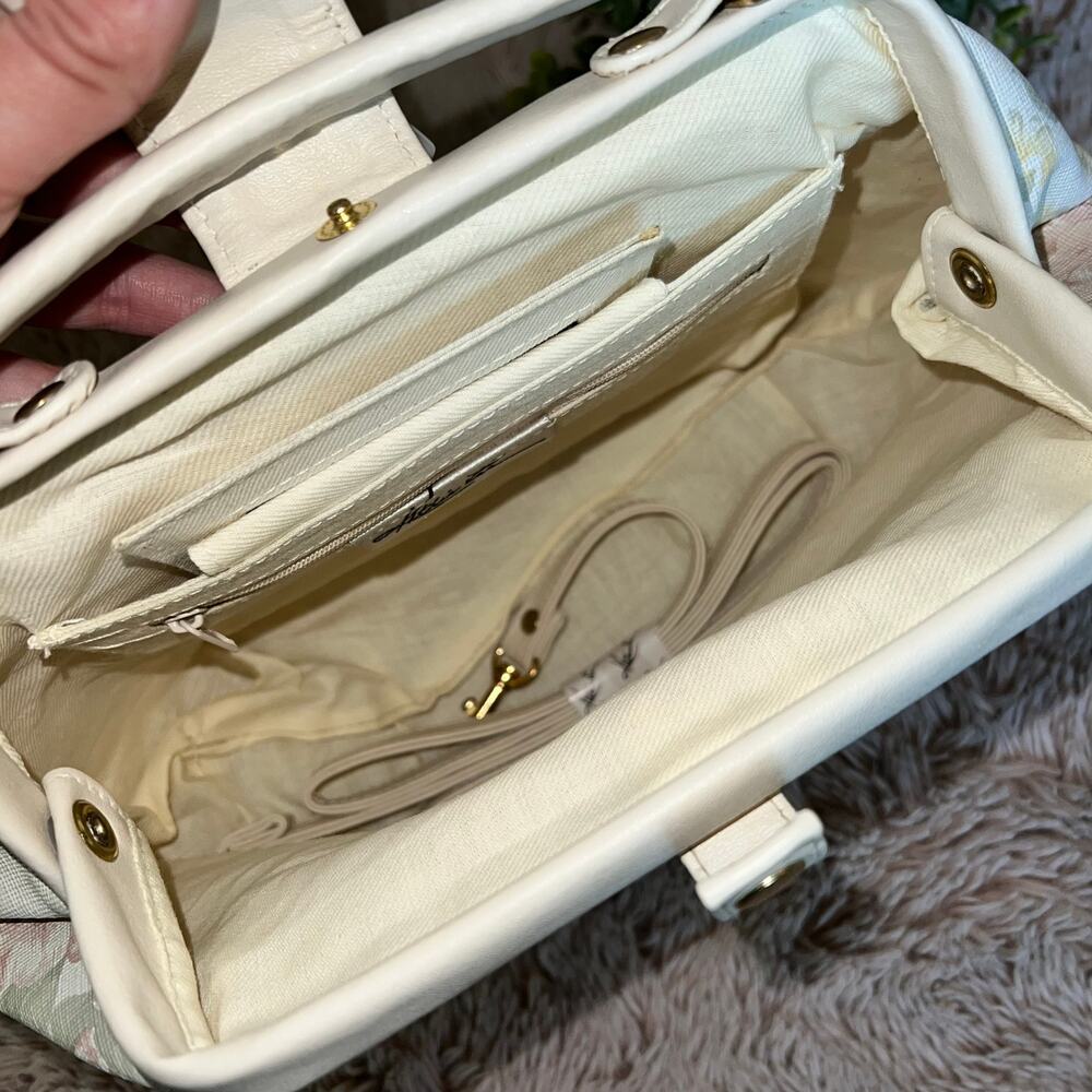 NWOT Kathie Lee Collection Vintage Pastel Floral Print Shoulder Purse - Picture 8 of 14